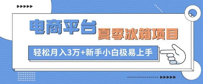 夏季热销冰箱项目，月入3万+，新手小白轻松入门-聚财技资源库