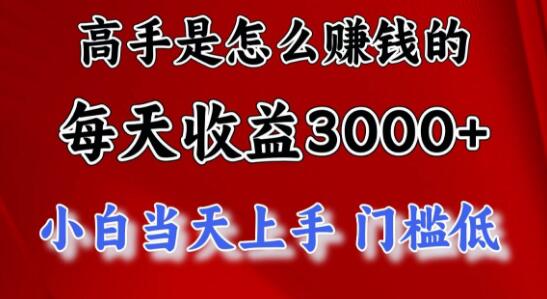 揭秘高手日赚3000+的秘密：小白也能快速上手，低门槛实现高收益-聚财技资源库