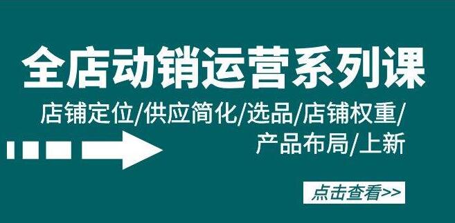 全店动销实战课，精准定位·简化供应·高效选品·提升权重·优化产品·上新策略-聚财技资源库