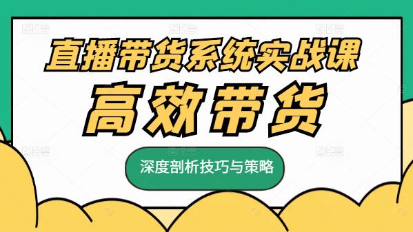 直播带货系统实战课，深度剖析技巧与策略，助你打造高效带货体系-聚财技资源库