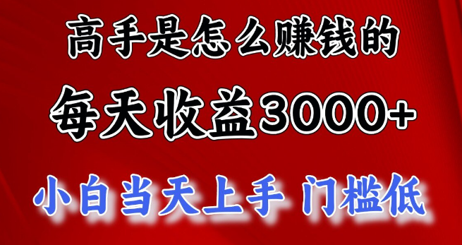 稳定高收入项目揭秘，日入3000+，长期可持续，轻松实现收益！-聚财技资源库