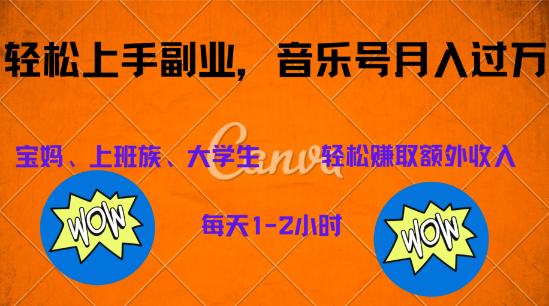 【中视频音乐号】纯原创策略揭秘，每日1-2小时投入，稳定月入过万新玩法-聚财技资源库
