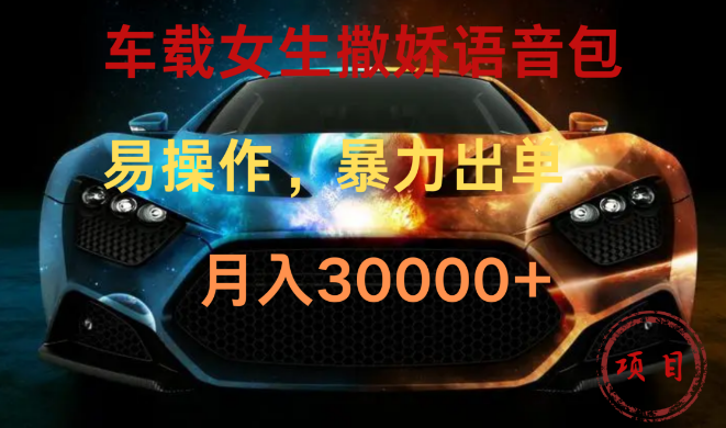 车载女生撒娇语音包，轻松操作暴力提升销量，月入3万+-聚财技资源库