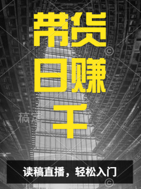 视频号直播带货技术揭秘，零基础会读稿即可，小白也能日入1000+-聚财技资源库