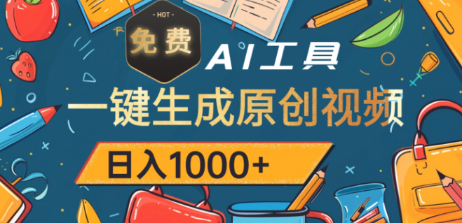 强力推荐！免费AI工具一键生成原创视频，轻松实现日收入超1000+-聚财技资源库