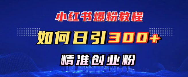 小红书爆粉实战教程，日引300+创业粉丝，精准引流快速变现技巧揭秘！-聚财技资源库