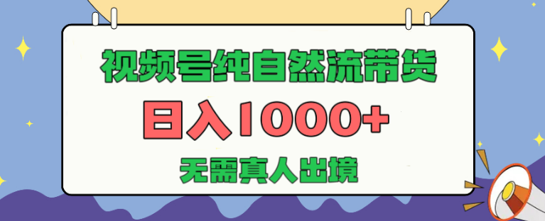 视频号纯自然流量带货攻略，日入千元，无需真人出镜，新手友好，轻松上手-聚财技资源库